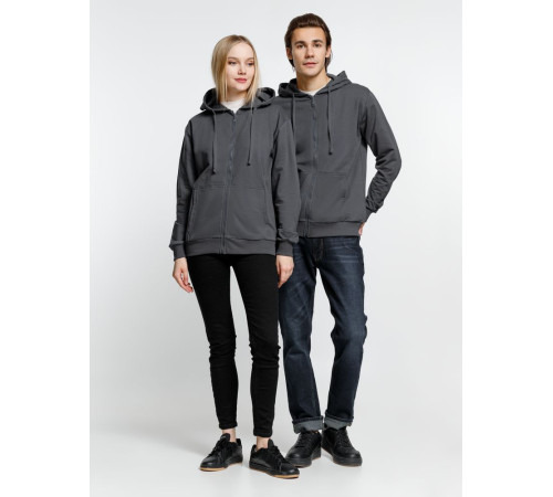 Толстовка на молнии с капюшоном Siverga 2.0, темно-серая (графит)