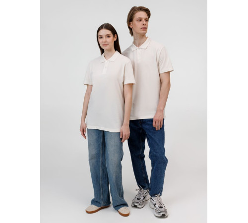 Рубашка поло унисекс Pulse, молочно-белая