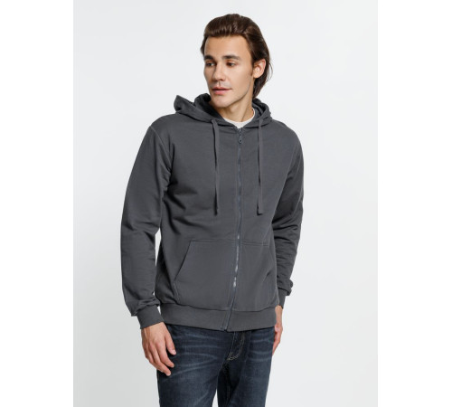 Толстовка на молнии с капюшоном Siverga 2.0, темно-серая (графит)