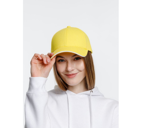 Бейсболка Spiker, желтая с белым