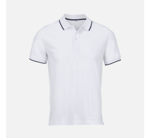 Рубашка поло унисекс Palermo, белая с темно-синим