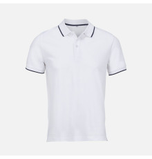 Рубашка поло унисекс Palermo, белая с темно-синим