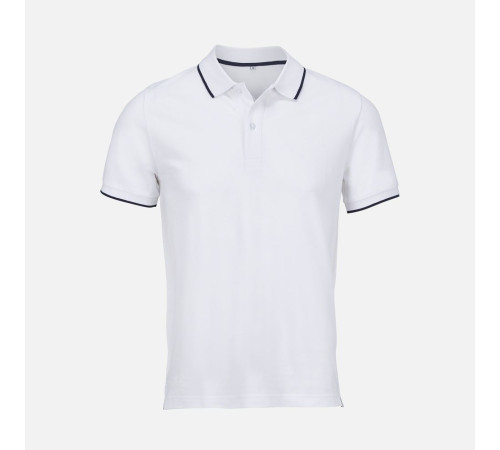 Рубашка поло унисекс Palermo, белая с темно-синим