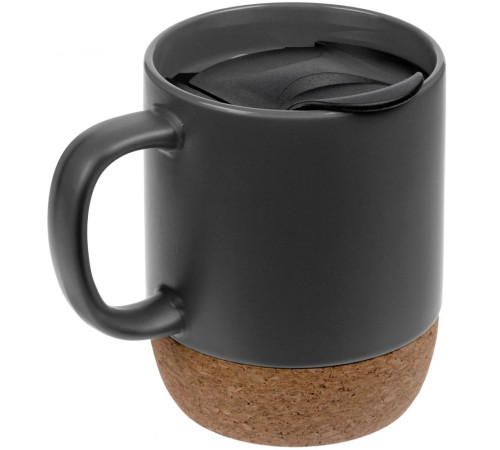 Кружка с пробковой подставкой Corky Walk, серая