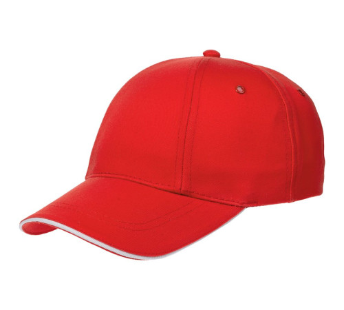 Бейсболка Canopy, красная с белым кантом