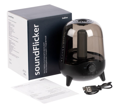 Беспроводная колонка с подсветкой soundFlicker, черная
