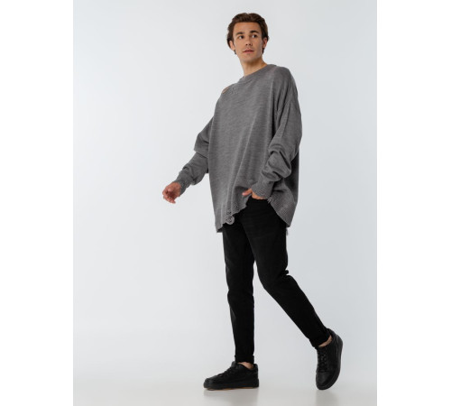 Джемпер оверсайз унисекс Grunge в сумке, серый