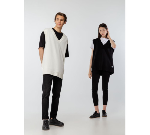 Жилет оверсайз унисекс Tad в сумке, молочно-белый