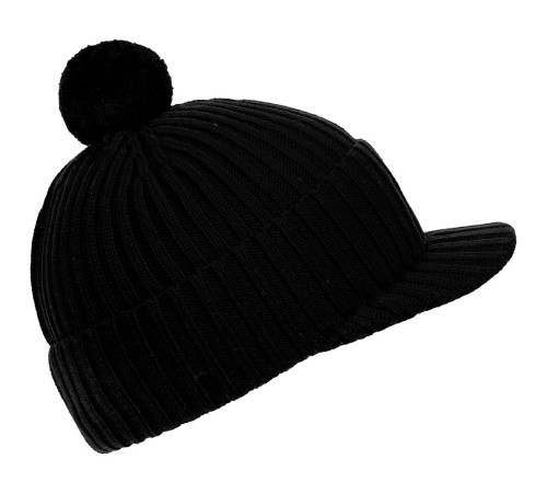 Вязаная шапка с козырьком Peaky, черная