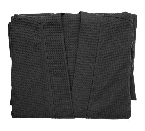 Халат вафельный Kimono, черный