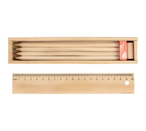 Набор цветных карандашей Spasso в деревянном пенале