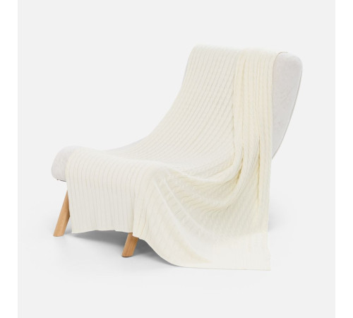 Плед Tressa, белый (молочный)