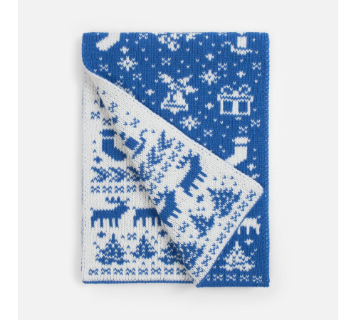 Шарф Holidale, синий с молочным