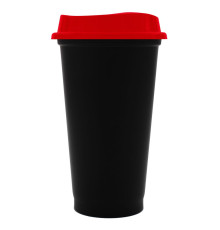 Стакан с крышкой Color Cap Black, черный с красным