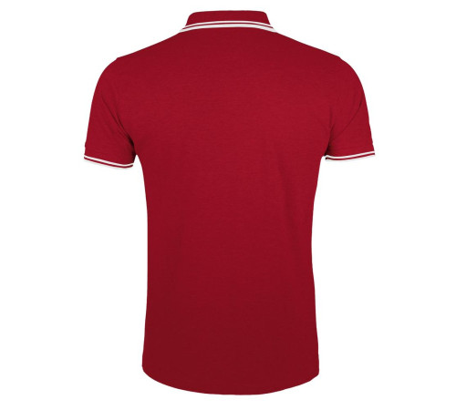 Рубашка поло мужская Pasadena Men 200 с контрастной отделкой, красная с белым