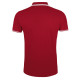 Рубашка поло мужская Pasadena Men 200 с контрастной отделкой, красная с белым
