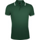 Рубашка поло мужская Pasadena Men 200 с контрастной отделкой, зеленая с белым