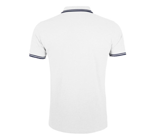 Рубашка поло женская Pasadena Women 200 с контрастной отделкой, белая с синим