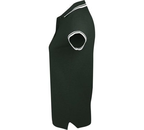 Рубашка поло женская Pasadena Women 200 с контрастной отделкой, зеленая с белым