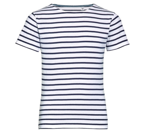 Футболка детская Miles Kids белая с темно-синим