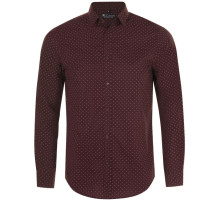 Рубашка мужская Becker Men, бордовая с белым