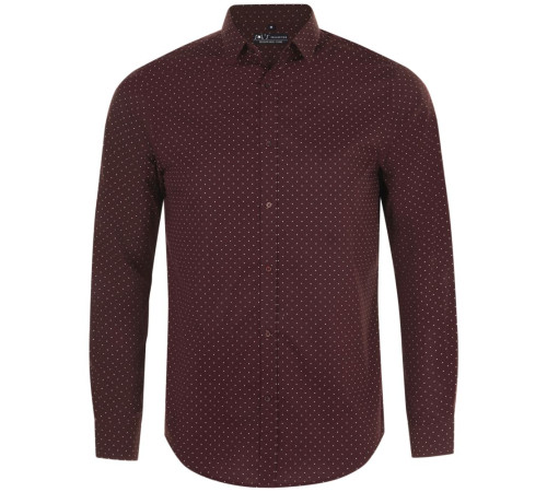 Рубашка мужская Becker Men, бордовая с белым