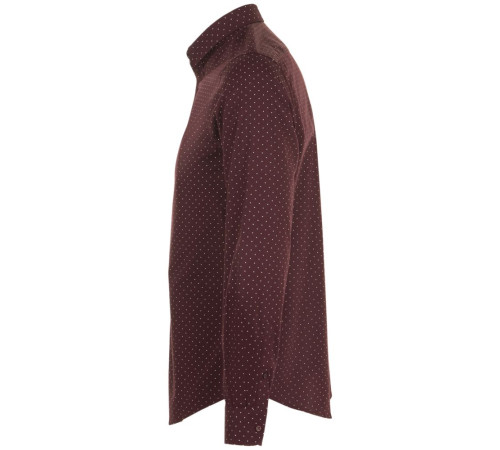 Рубашка мужская Becker Men, бордовая с белым