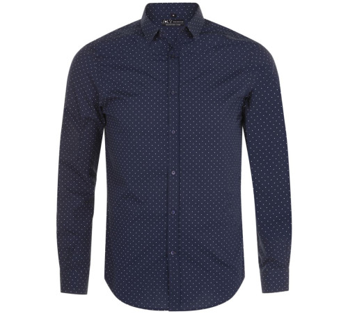 Рубашка мужская Becker Men, темно-синяя с белым