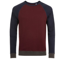 Толстовка унисекс Sandro, бордовая с темно-синим