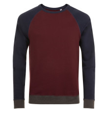 Толстовка унисекс Sandro, бордовая с темно-синим