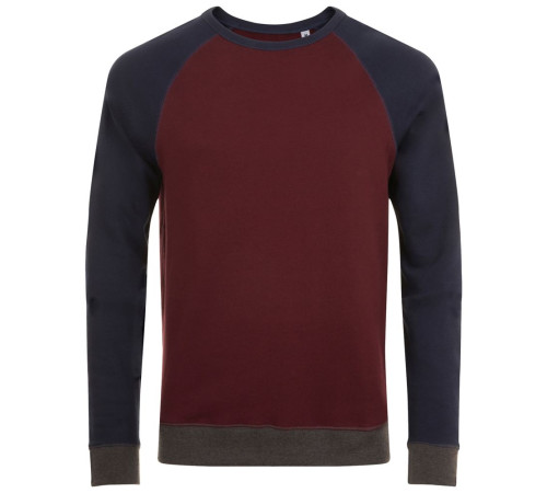 Толстовка унисекс Sandro, бордовая с темно-синим