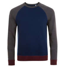 Толстовка унисекс Sandro, темно-синяя с черным меланжем