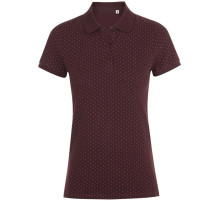 Рубашка поло женская Brandy Women, бордовая с белым