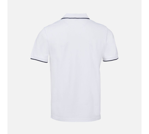 Рубашка поло унисекс Palermo, белая с темно-синим