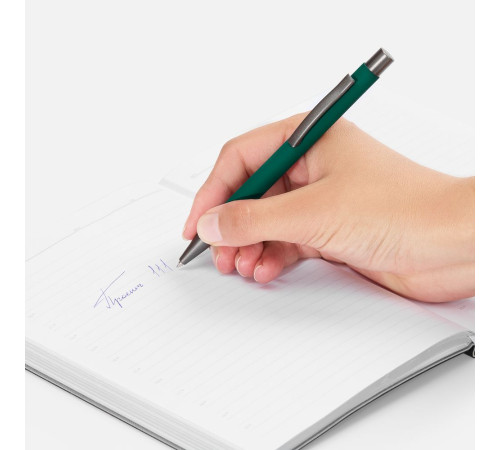 Ручка шариковая Atento Soft Touch, зеленая