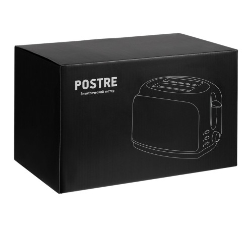 Электрический тостер Postre, серебристо-черный