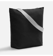 Шопер B5, черный с широкими серыми ручками