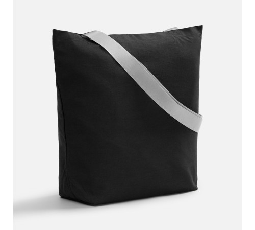 Шопер B5, черный с широкими серыми ручками
