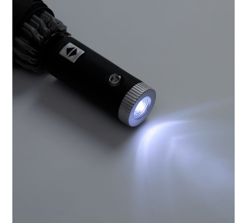 Зонт обратного сложения Norsken с фонариком, черный