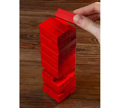 Игра «Деревянная башня мини», красная