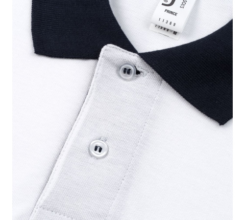 Рубашка поло Prince 190, белая с темно-синим
