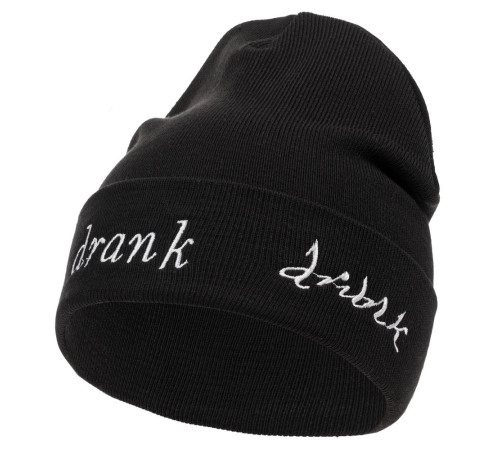 Шапка с вышивкой Drunk, черная