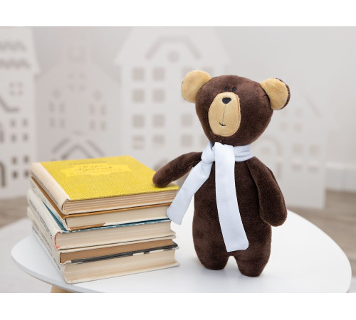 Мягкая игрушка Beastie Toys, мишка с белым шарфом