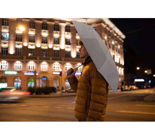 Зонт складной Manifest Color со светоотражающим куполом, черный