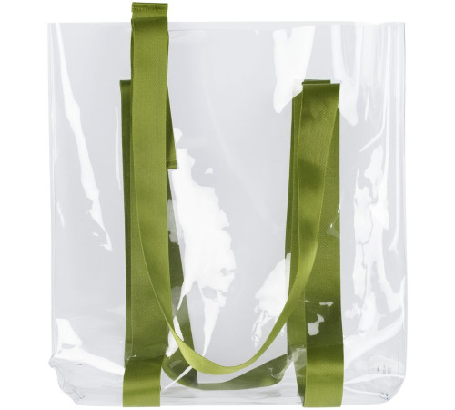 Шопер Clear Fest, прозрачный с зелеными ручками