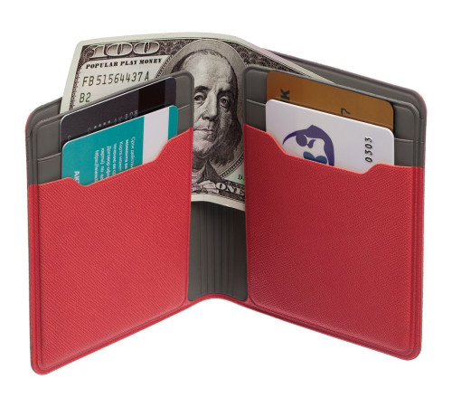 Картхолдер с отделением для купюр Dual, красный