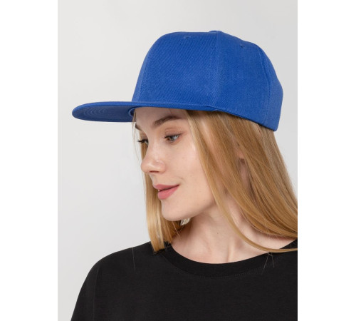 Бейсболка Snapback с прямым козырьком, ярко-синяя
