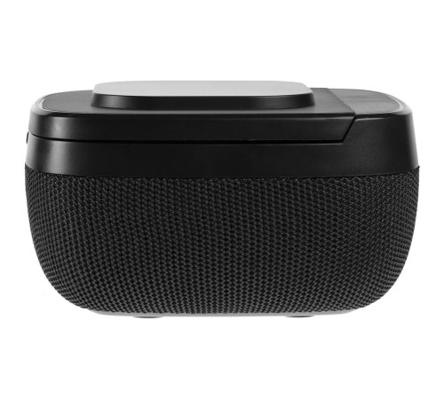 Колонка с беспроводной зарядкой Esca и подсветкой логотипа, черная