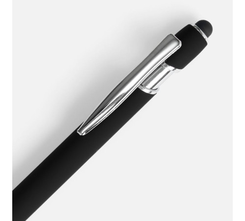 Ручка шариковая Pointer Soft Touch со стилусом, черная