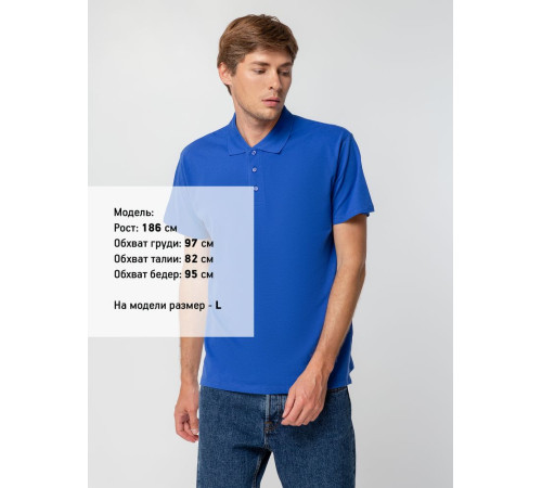 Рубашка поло мужская Spring 210, ярко-синяя (royal)